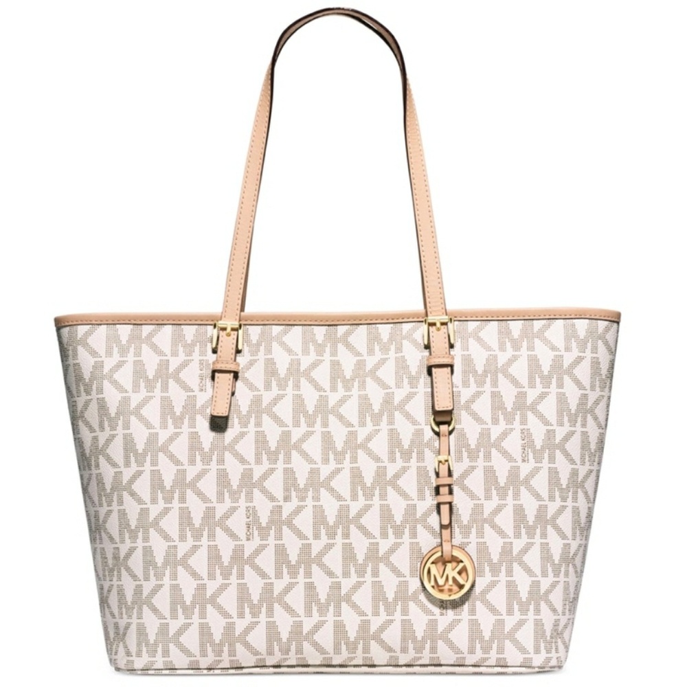 MK LARGE JET SET TOTE (VANILLA)